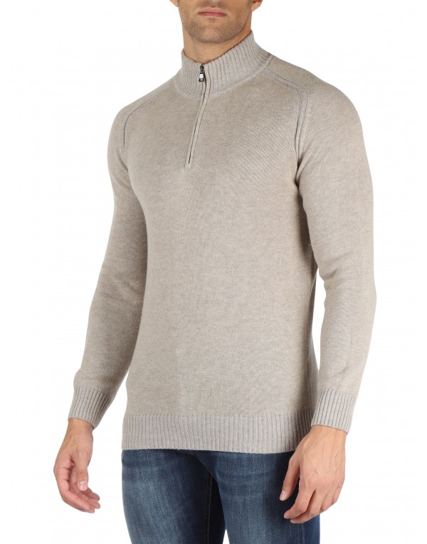 FAMA - ZIP NECK SWEATERS