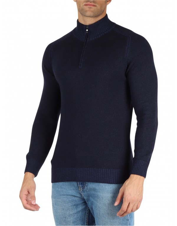 FAMA - ZIP NECK SWEATERS