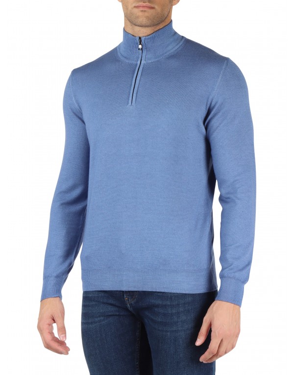 FAMA - ZIP NECK SWEATERS